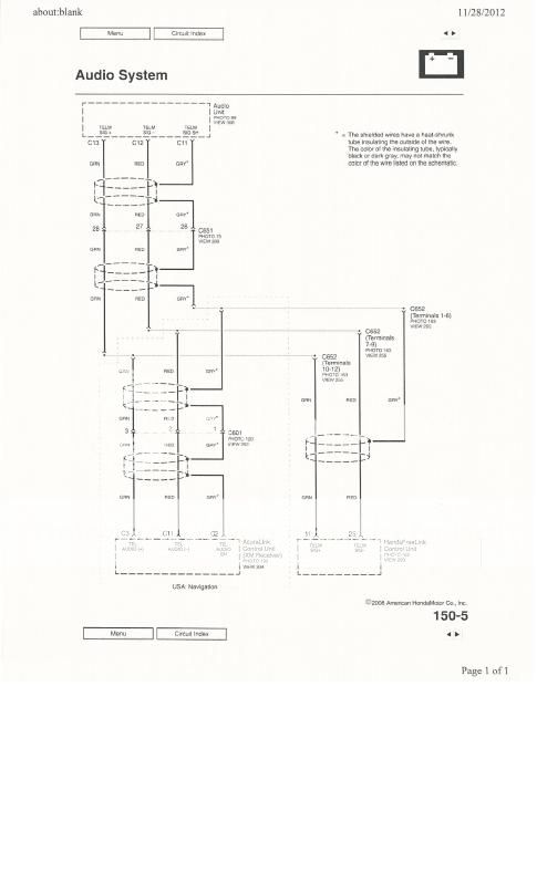 2007 TL Audio and Navi Wiring Diagram - AcuraZine - Acura Enthusiast